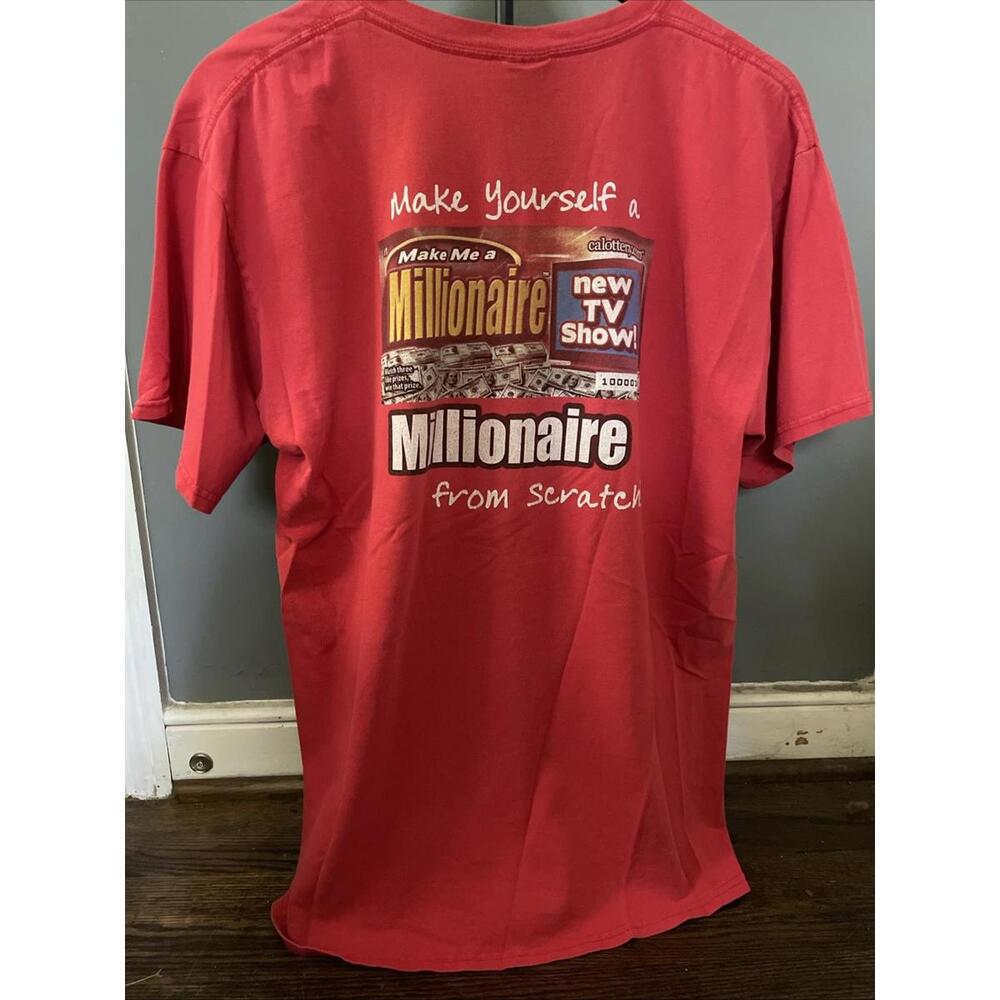 GILDAN MENS T SHIRT SIZE‎ LARGE MAKE YOURSELF A MILLIONAIRE RED TV SHOW - Picture 3 of 3